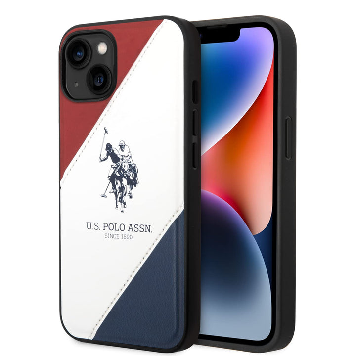 U.S. Polo Assn Double Horse Embossed Logo Protective PU Leather Tricolor Case