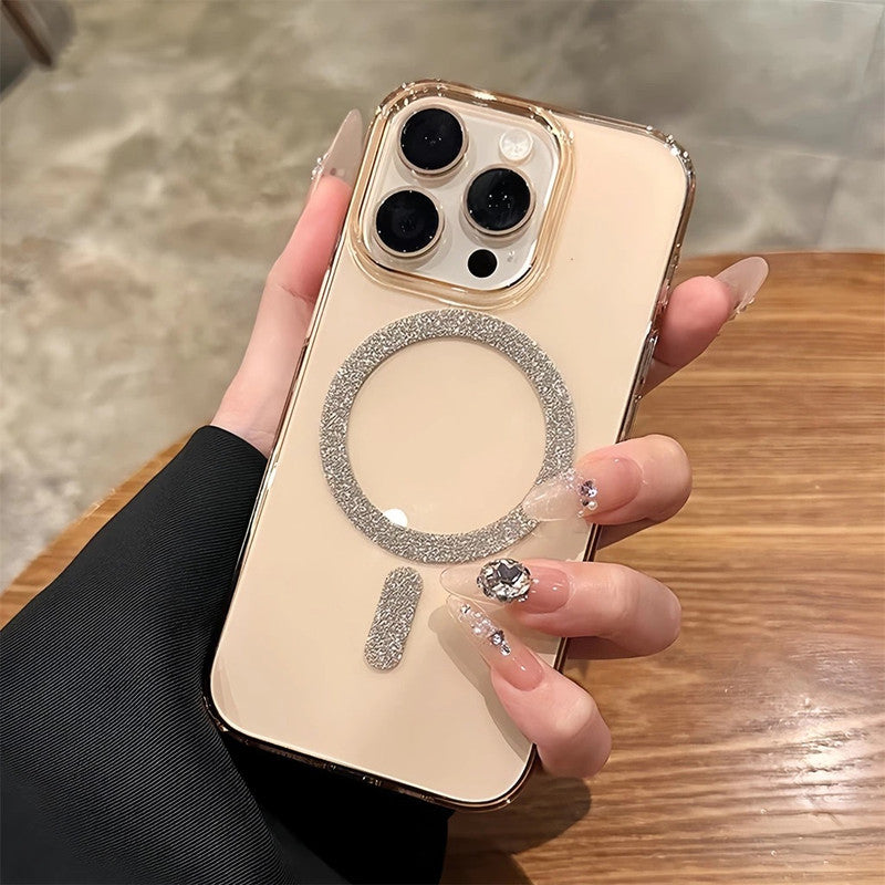 Magnetic Glitter Hard Crystal Clear Sparkle Bling Phone Case