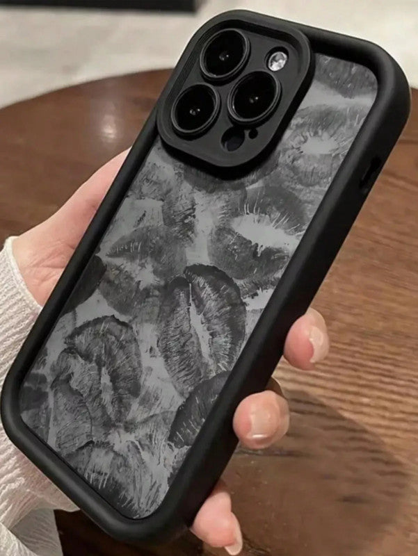 3D Hot Sexy Lips Retro Embossed Kiss| Love Black