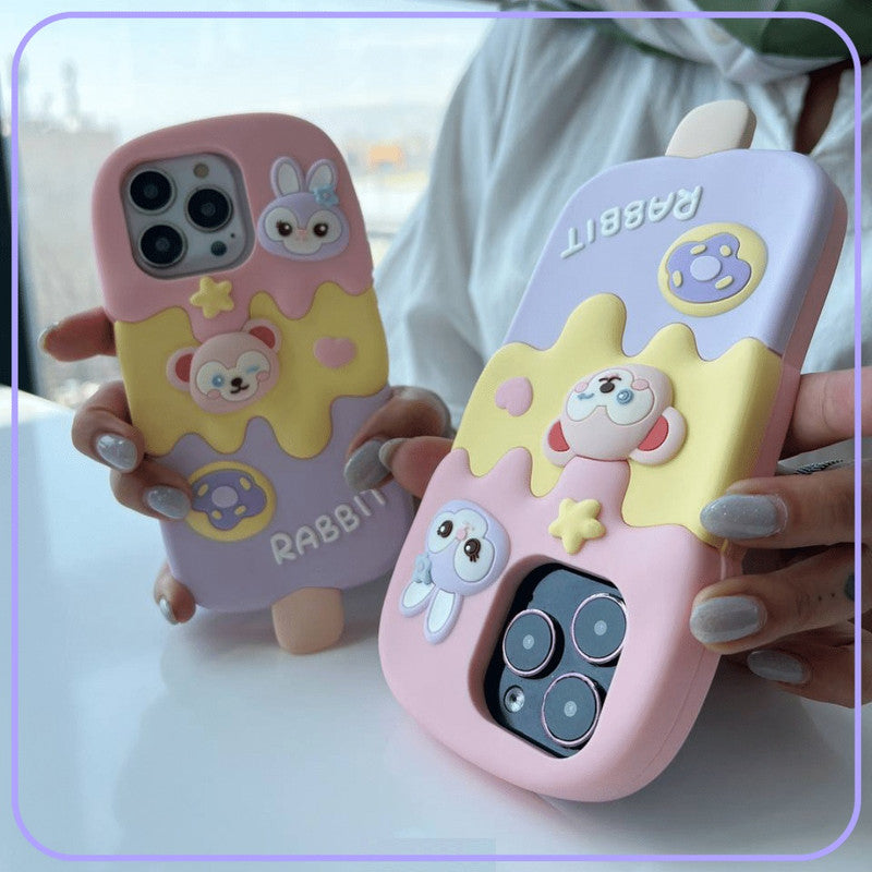 3D Ice Candy Rabbit Ice Cream Candy Duffy Bear Toy Cartoon Kawaii Case