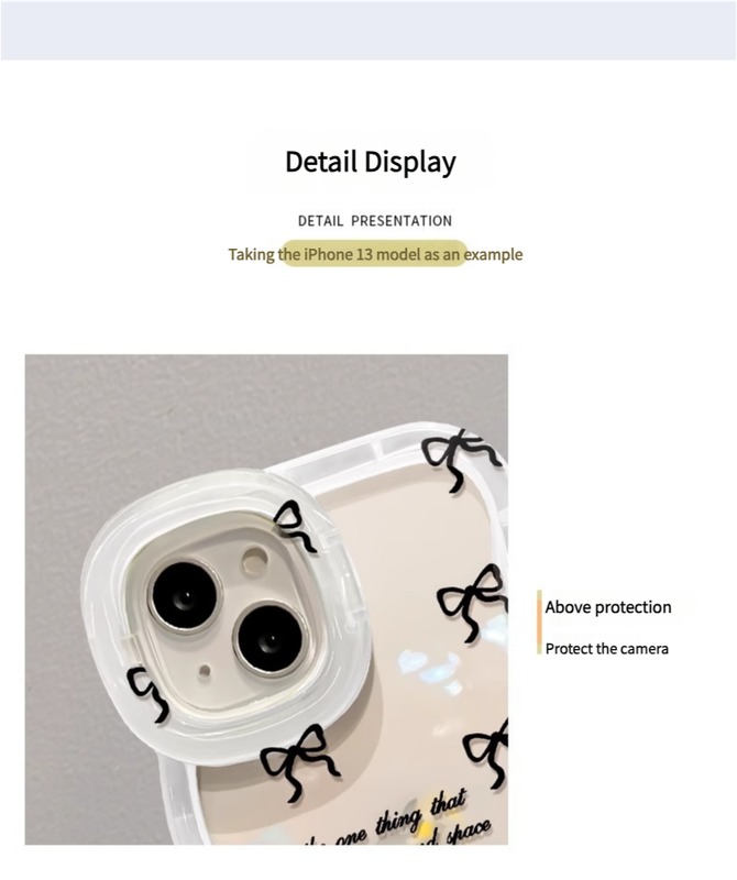 3D Cute Bow-Knot Cartoon 3D Coquette Bow Wave Curly Edge Invisible Double Phone Stand Holder