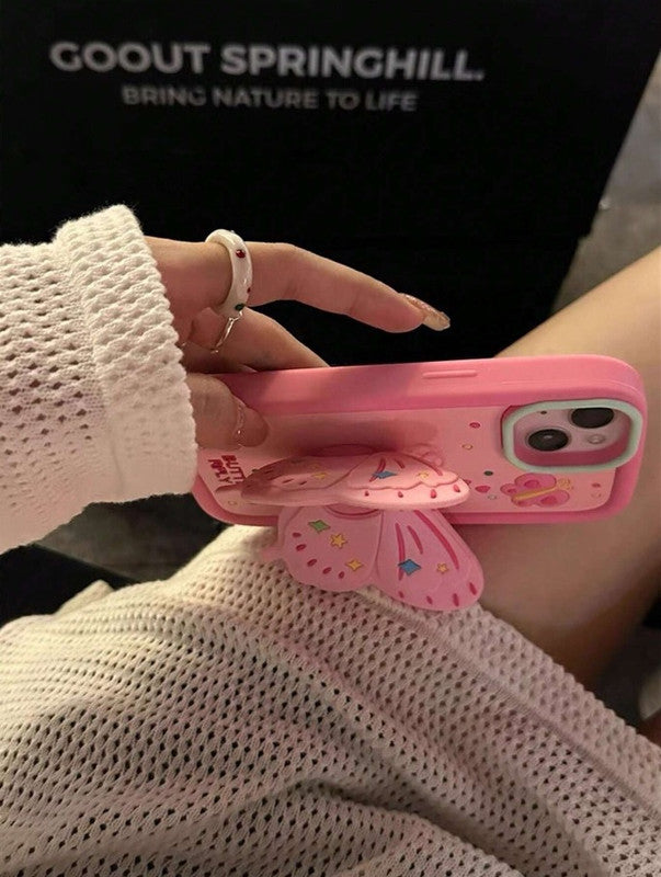 3D Butterfly Cartoon Wings with Folding Stand Holder Kawaii Aesthetic Cover