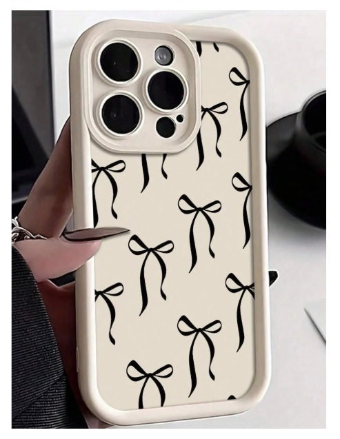 3D Cute Bow Ribbon BowKnot Hot 3D Cream Beige Coquette Design Back Case Cover