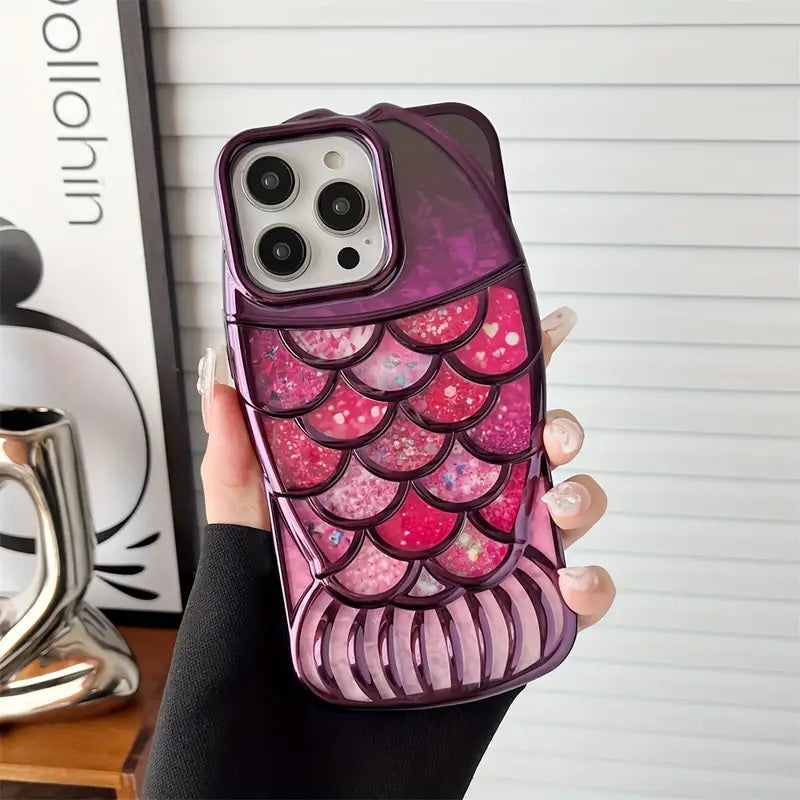 3D Mermaid Glitter Chubby Luxury Fat Fish Case