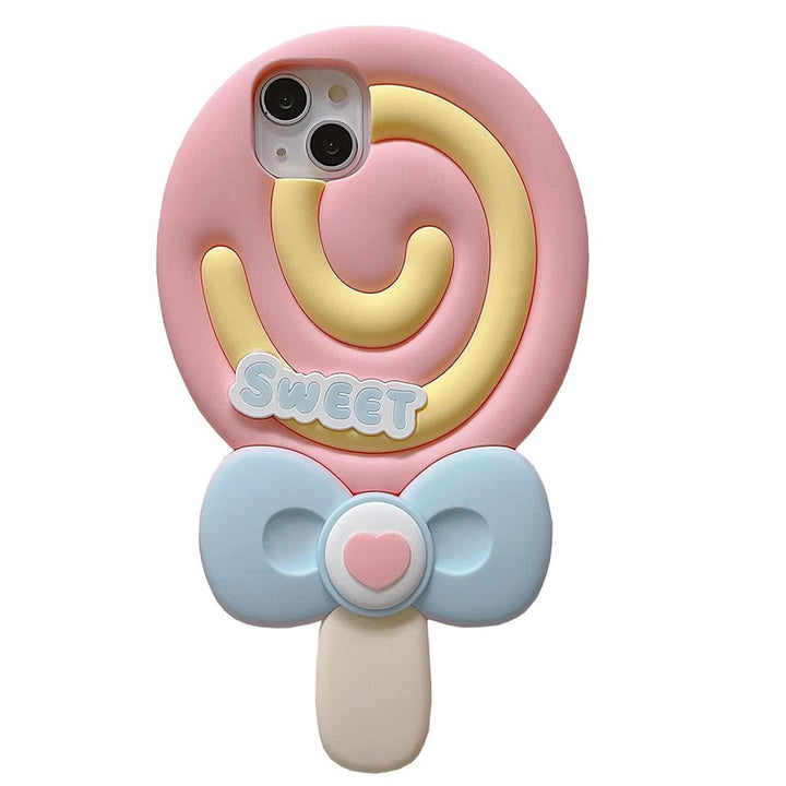 3D Cute Cartoon Lollipop Cotton Candy Sweetheart Pop Sweet Case