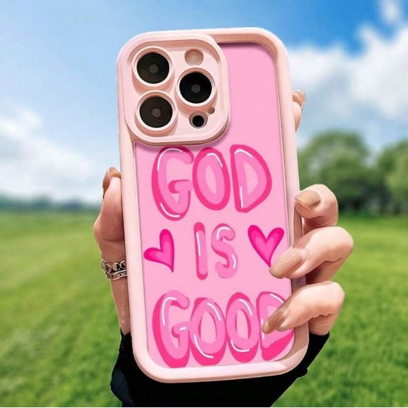 3D Inspirational Heart Hot Design  "God Is Good" Cute Vibe Aesthetic Print Cover