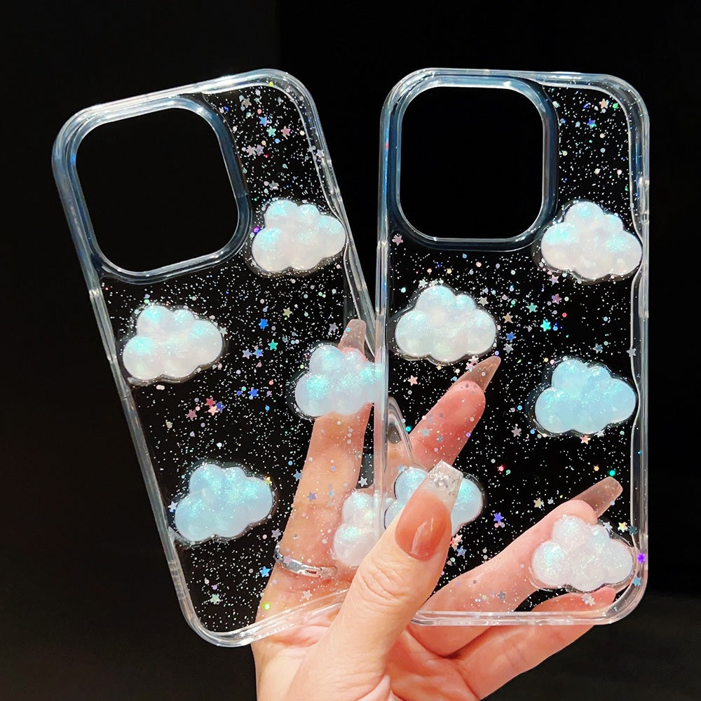 Luxury Translucent Dreamy Cloud Decor Resin Phone Case