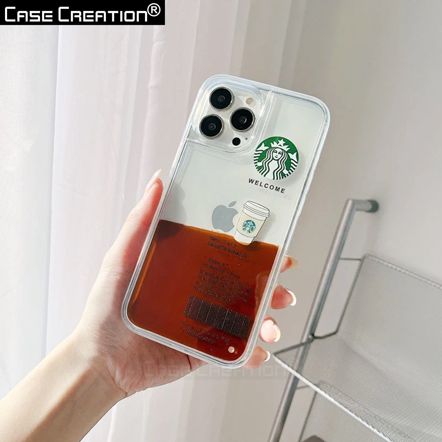Starbuck Coffee Love Floating Quicksand Liquid Design Case