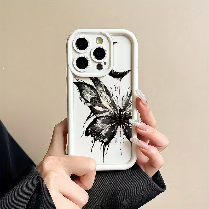 3D Grunge Butterfly Hot Monochrome Half Moon Cute Design Aesthetic Print Cover