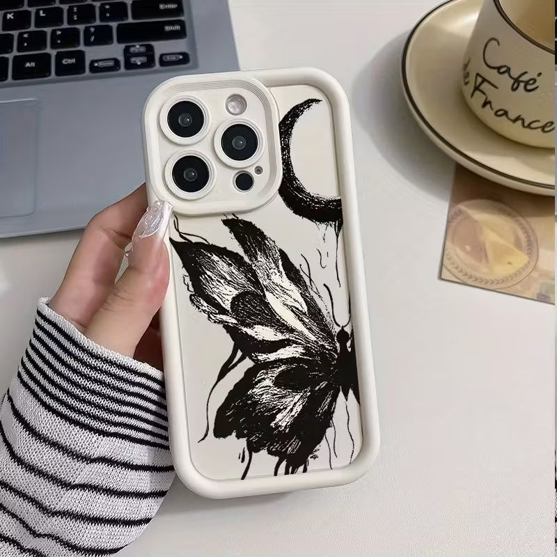 3D Grunge Butterfly Hot Monochrome Half Moon Cute Design Aesthetic Print Cover