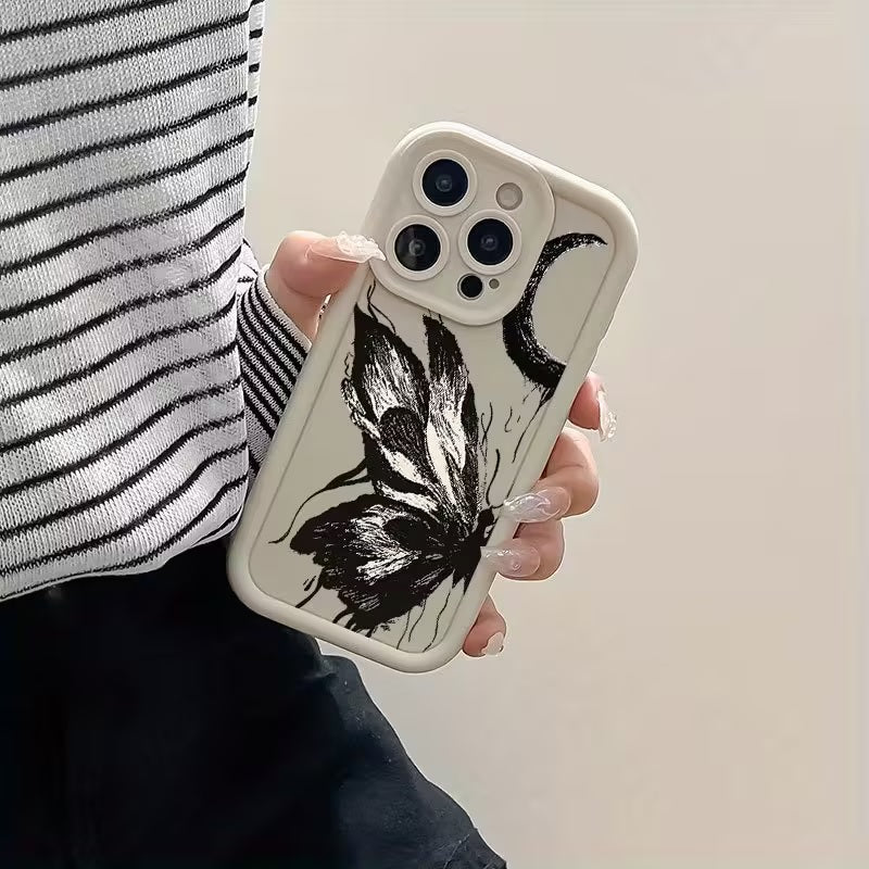 3D Grunge Butterfly Hot Monochrome Half Moon Cute Design Aesthetic Print Cover