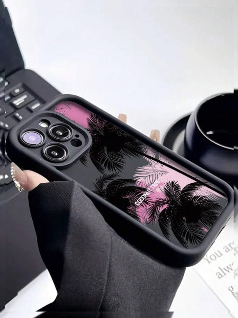 Hot 3D Coconut Palm Tree Goa Vibes Beach Cute Black Fashion Aesthetic Case