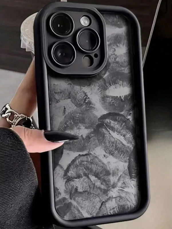 3D Hot Sexy Lips Retro Embossed Kiss| Love Black