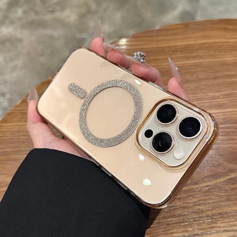 Magnetic Glitter Hard Crystal Clear Sparkle Bling Phone Case