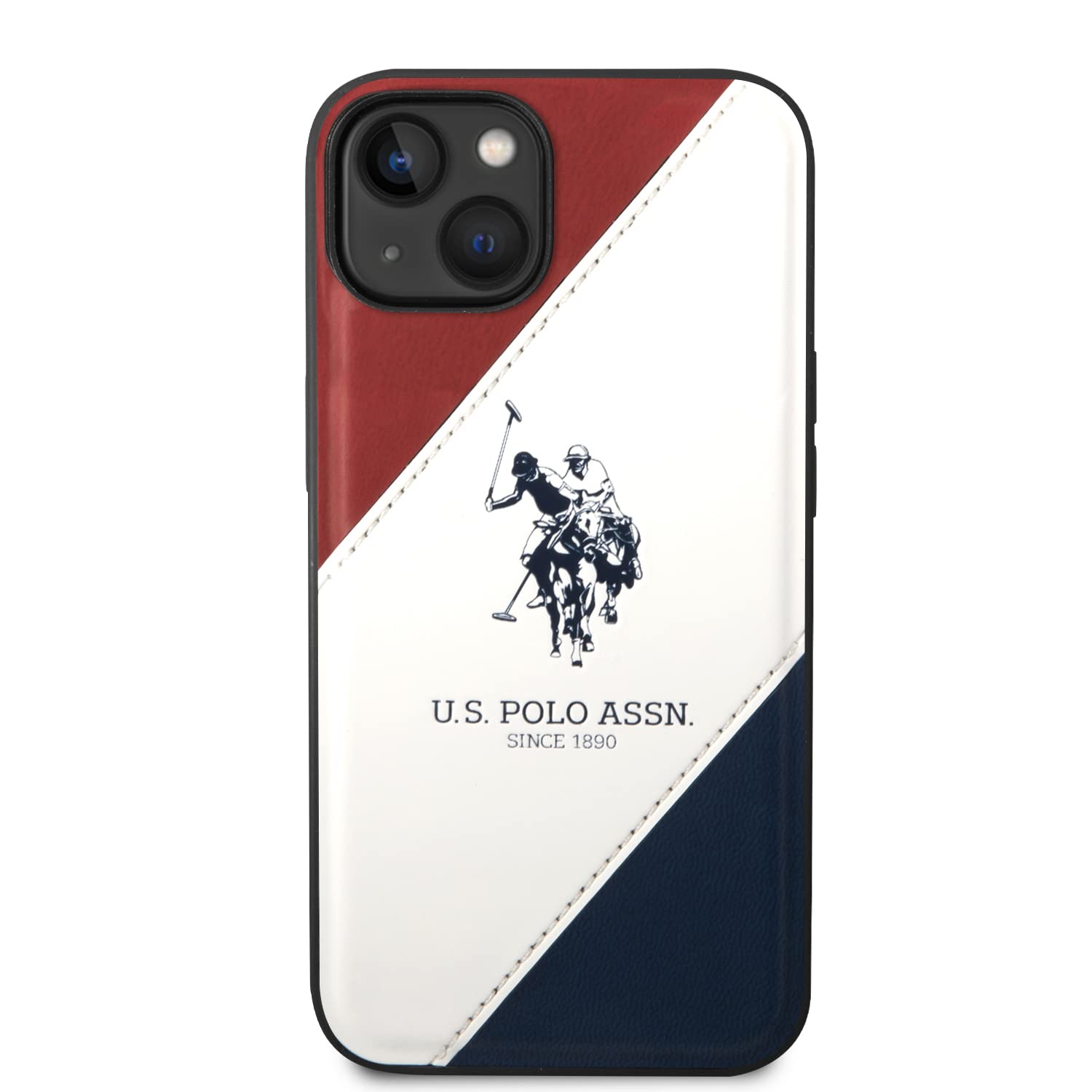 U.S. Polo Assn Double Horse Embossed Logo Protective PU Leather Tricolor Case