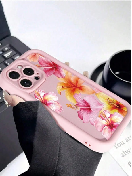 Hot 3D Hibiscus Flourish Floral Printed Flowers Cute Design Pink Aesthetic Cover