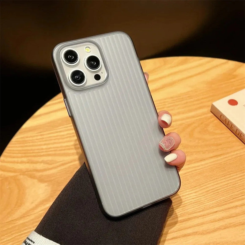 Virat Frosted Matte Finish Black lining Soft Case Translucent Slim Sleek fit Corrugated Stripes Pattern