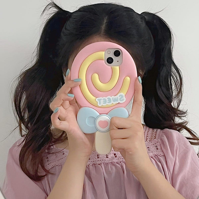 3D Cute Cartoon Lollipop Cotton Candy Sweetheart Pop Sweet Case