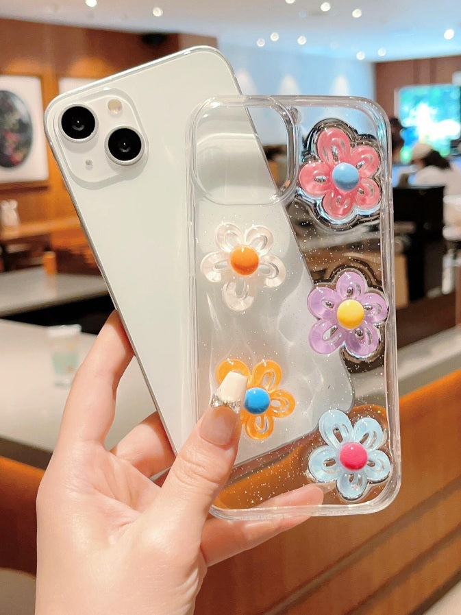 Luxury Translucent Floral Pastel Flower Resin Phone Case