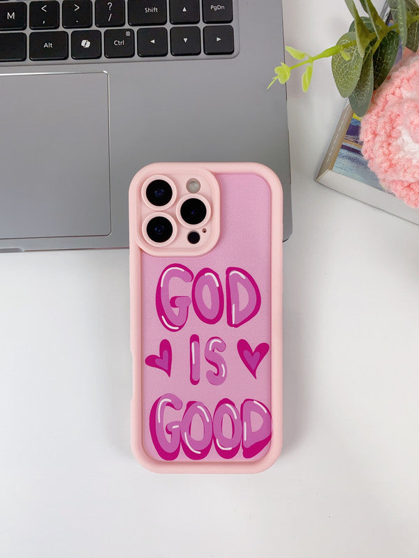 3D Inspirational Heart Hot Design  "God Is Good" Cute Vibe Aesthetic Print Cover