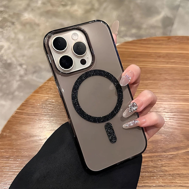 Magnetic Glitter Hard Crystal Clear Sparkle Bling Phone Case