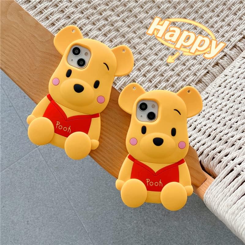 Case Creation for iPhone 15 Pooh Case 3D Cartoon Bear,Full