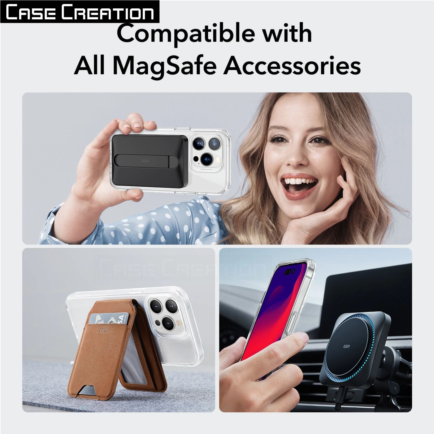 Magnetic MagSafe Transparent Clear TPU Case Supports Fast Wireless Charging