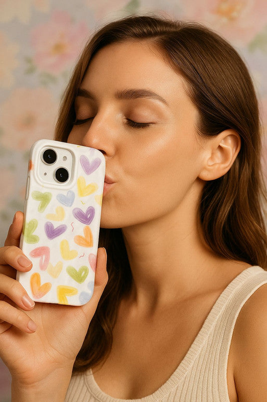 3D Colorful Vibrant Doodle Wrinkle Texture Trendy Retro Cute Girly Sexy Artistic Stylish Design Aesthetic Case