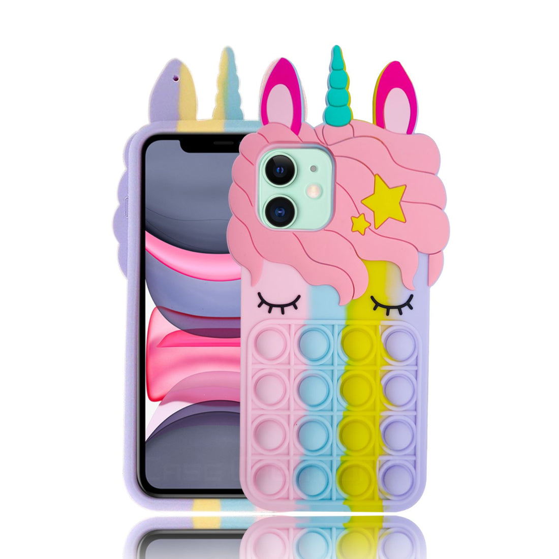 Push Pop Unicorn Bubble Fidget Toys Game Stress Relief case