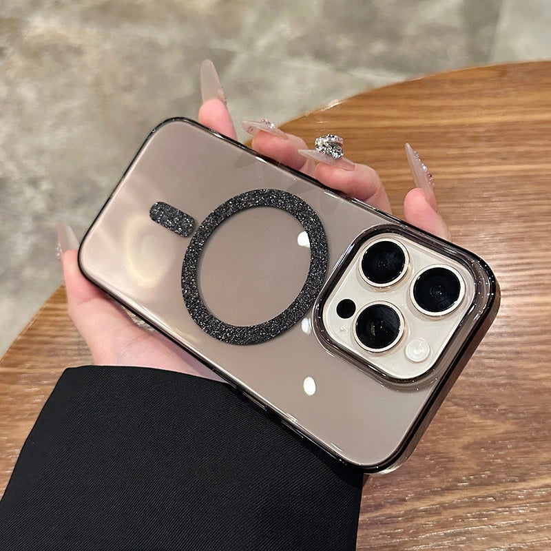 Magnetic Glitter Hard Crystal Clear Sparkle Bling Phone Case