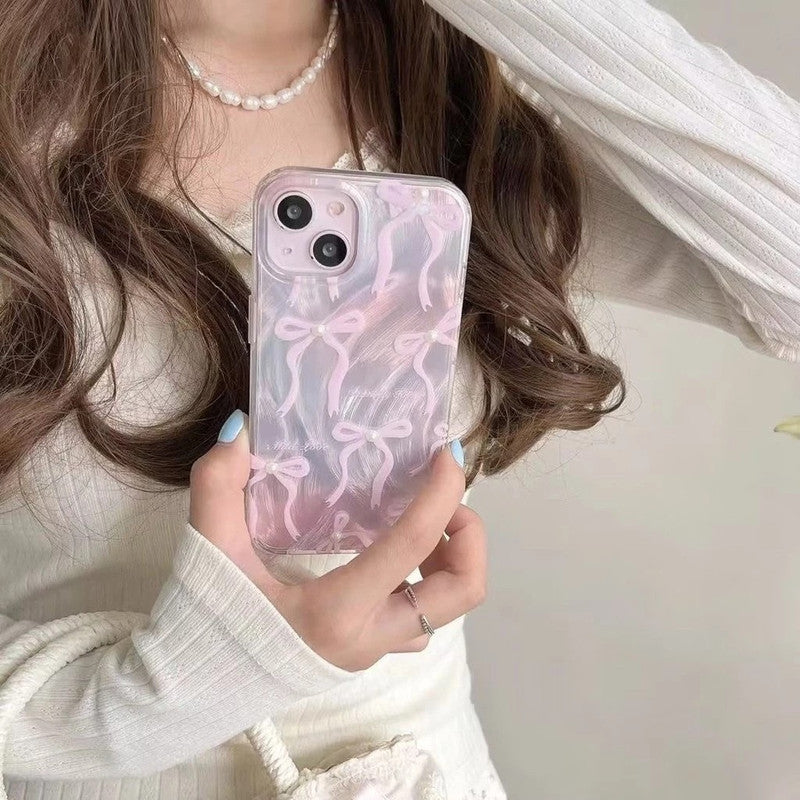 3D Bow & Real Pearl Aesthetic Handcrafted Accents & Coquette Ribbon Art