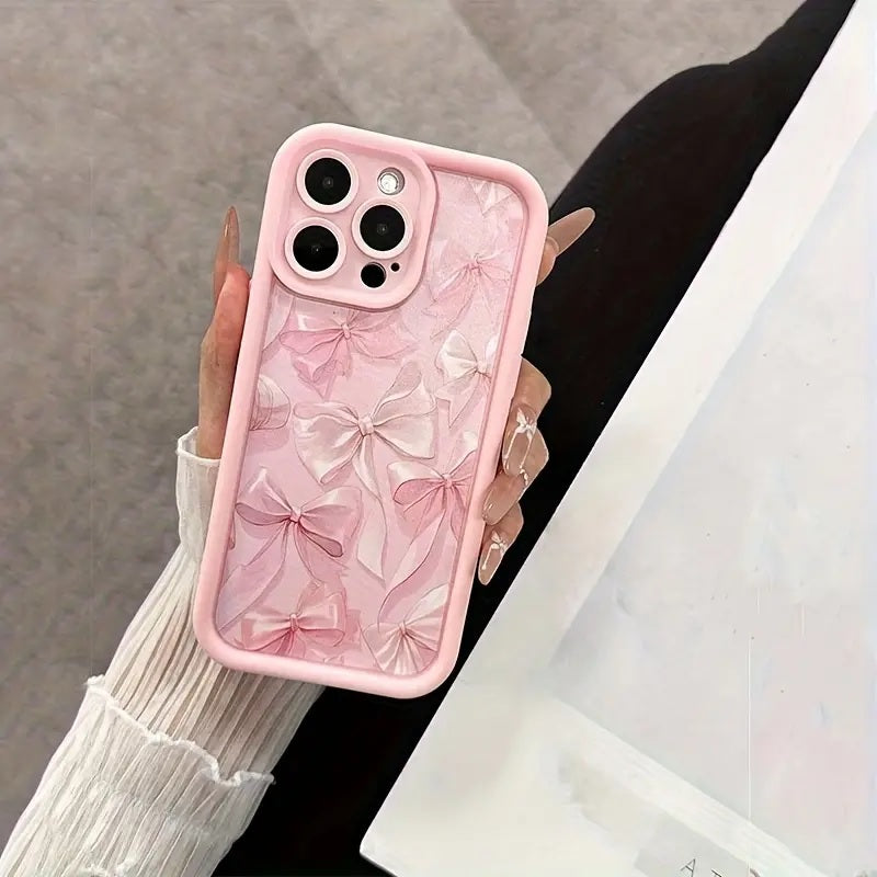 White Ribbon Hot 3D Pastel Pink Bow Knot Cute Print Design Fashion Aesthetic Cover