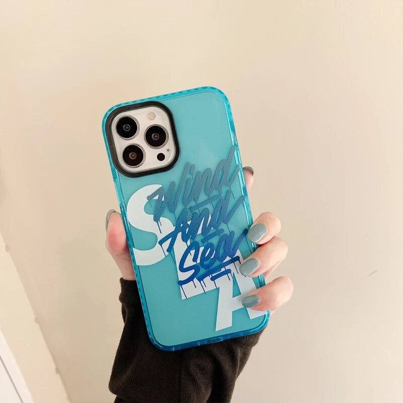 Light Baby Blue Wind and Sea Beach Water Lovers Translucent Bumper Case