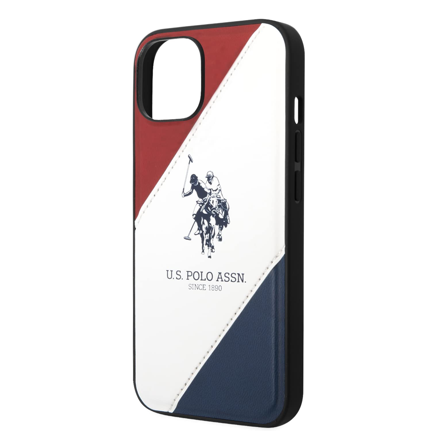 U.S. Polo Assn Double Horse Embossed Logo Protective PU Leather Tricolor Case