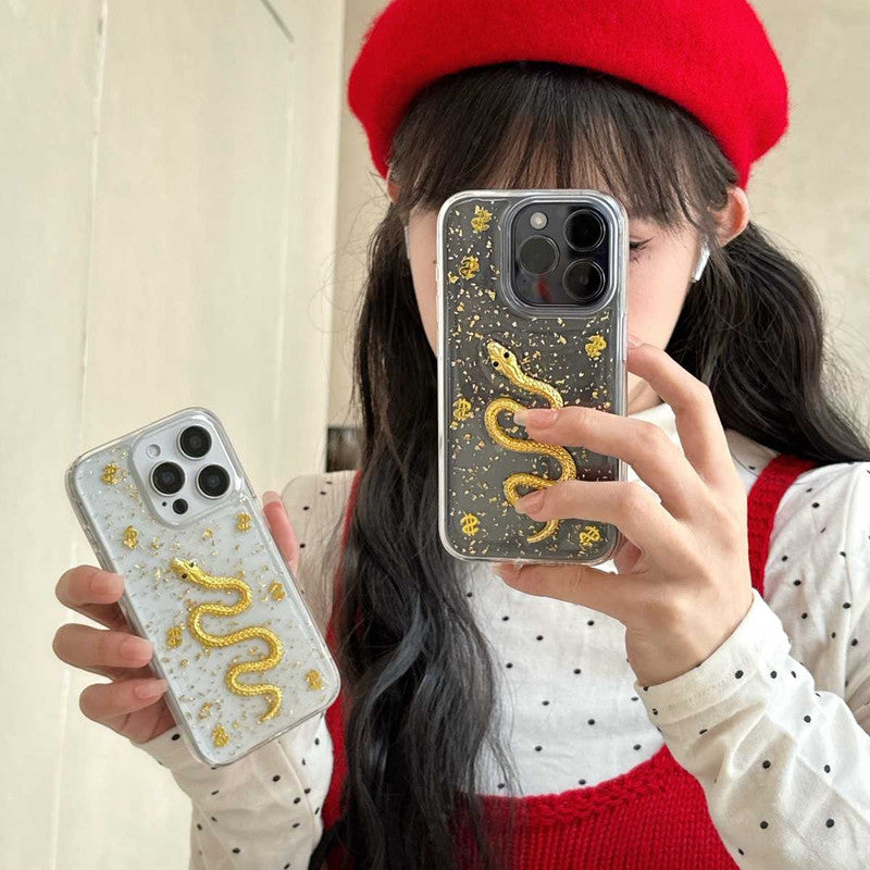 3D Luxury Snake Dollar Resin Translucent Cute Hard Epoxy Shimmer Art Sparkle Princess Phone Case
