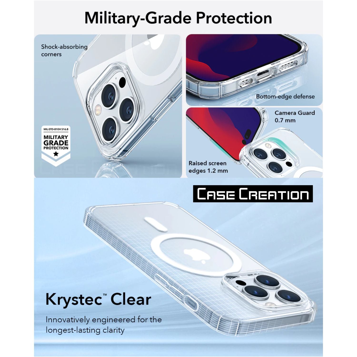 Magnetic MagSafe Transparent Clear TPU Case Supports Fast Wireless Charging