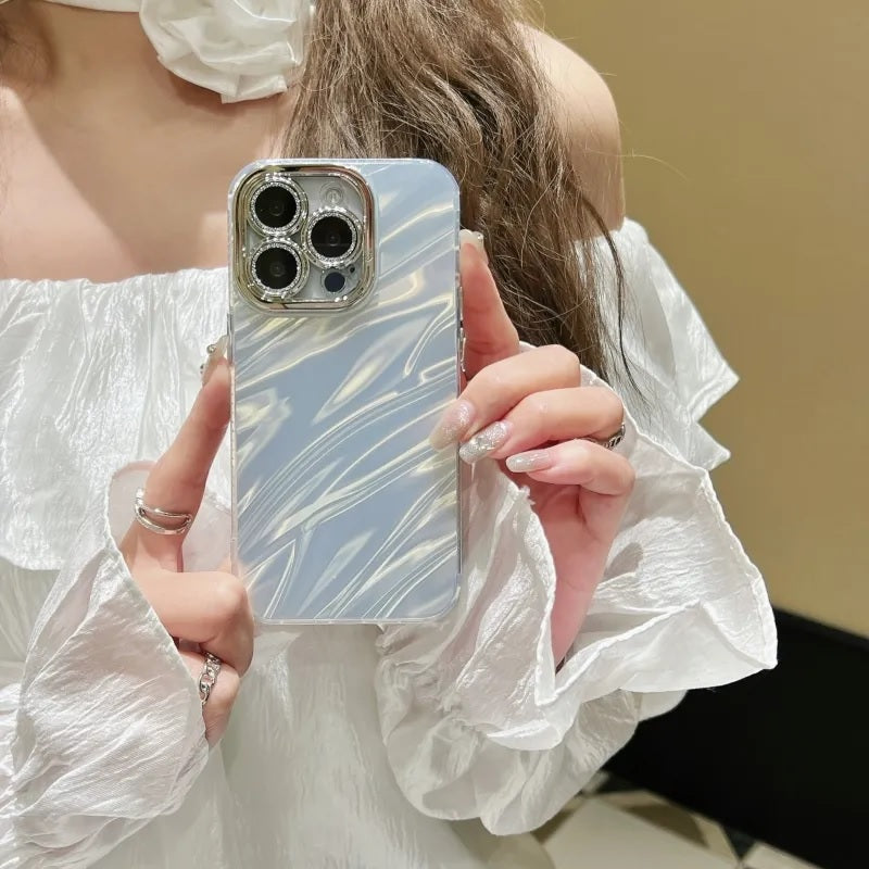 Hot Diamond Laser Gradient Glitter Camera Lens Protection Colorful Phone Shell Silver Case