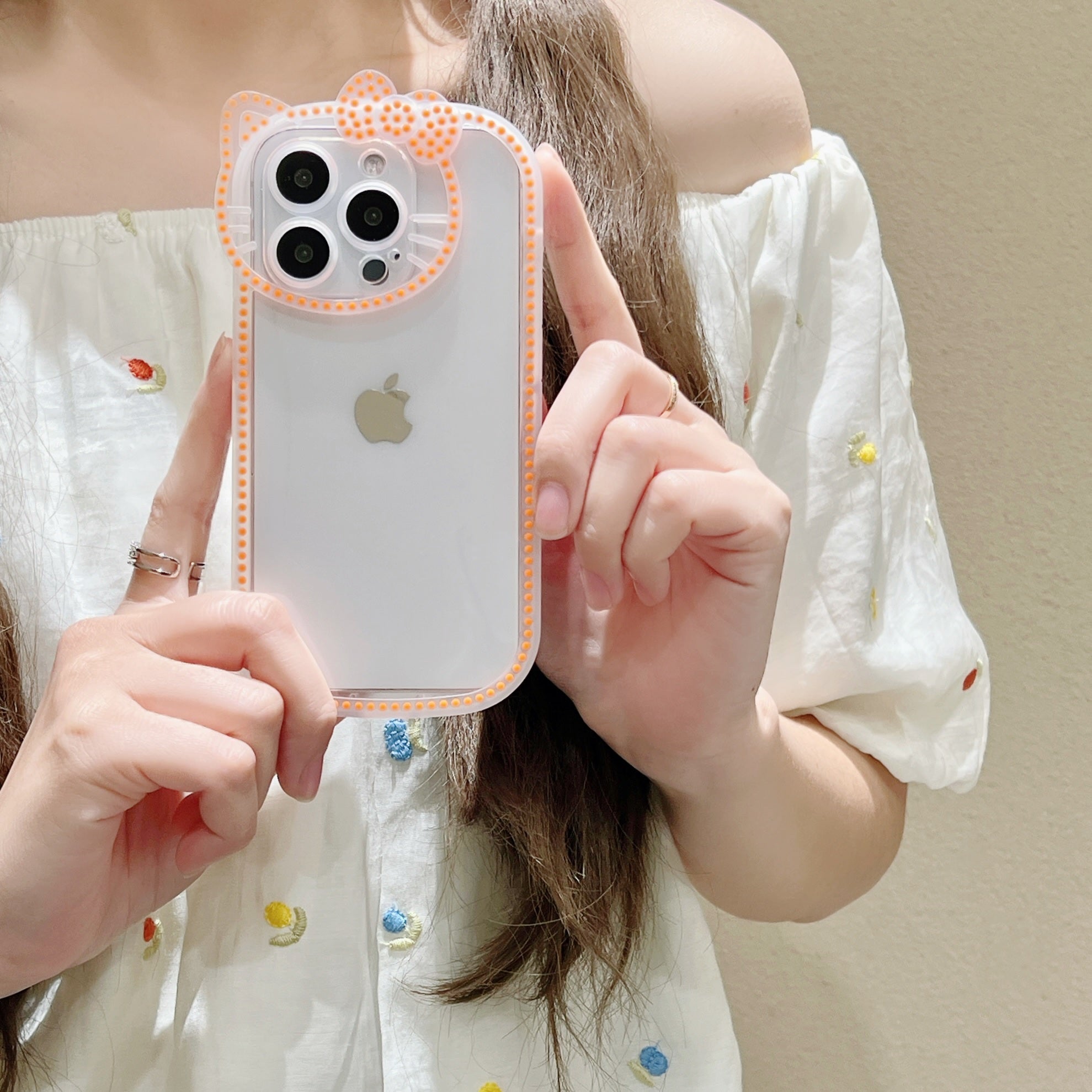 Neon Radium Night Glow Hello Kitty Colorful Transparent With Bow Case