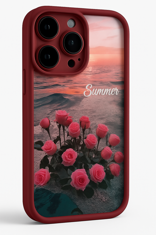 3D Hot Floral Seaside Rose Flower Summer Cute Design Silicone Aesthetic Print Case