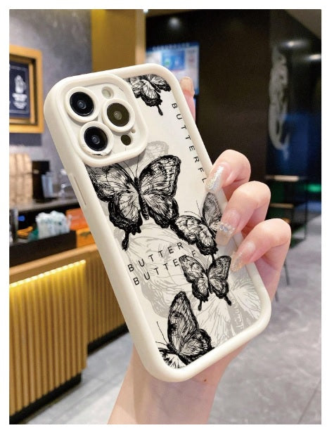 Hot 3D Minimalist Fashionable Retro Butterfly Trendy White Aesthetic Case