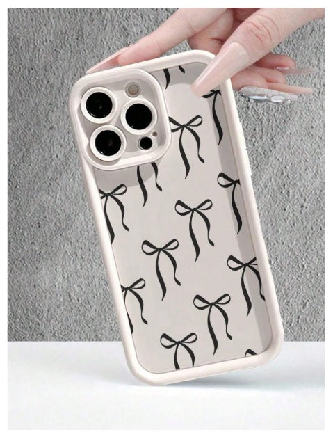 3D Cute Bow Ribbon BowKnot Hot 3D Cream Beige Coquette Design Back Case Cover