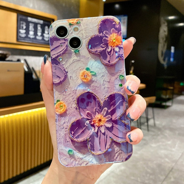 Butterfly Colorful Retro Oil Ink Painting Flower Floral Design Adorable Case