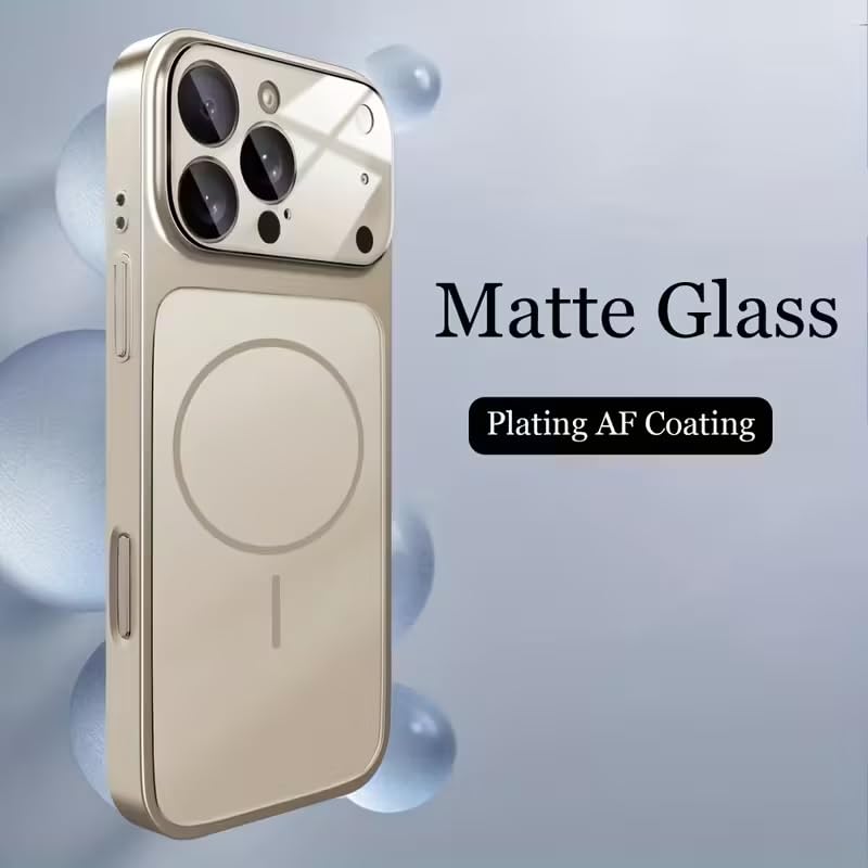 Premium Matte AG Glass Converter Case to iPhone 17 Pro Max, Aesthetic MagSafe Converter Back Cover (Steel Gray)