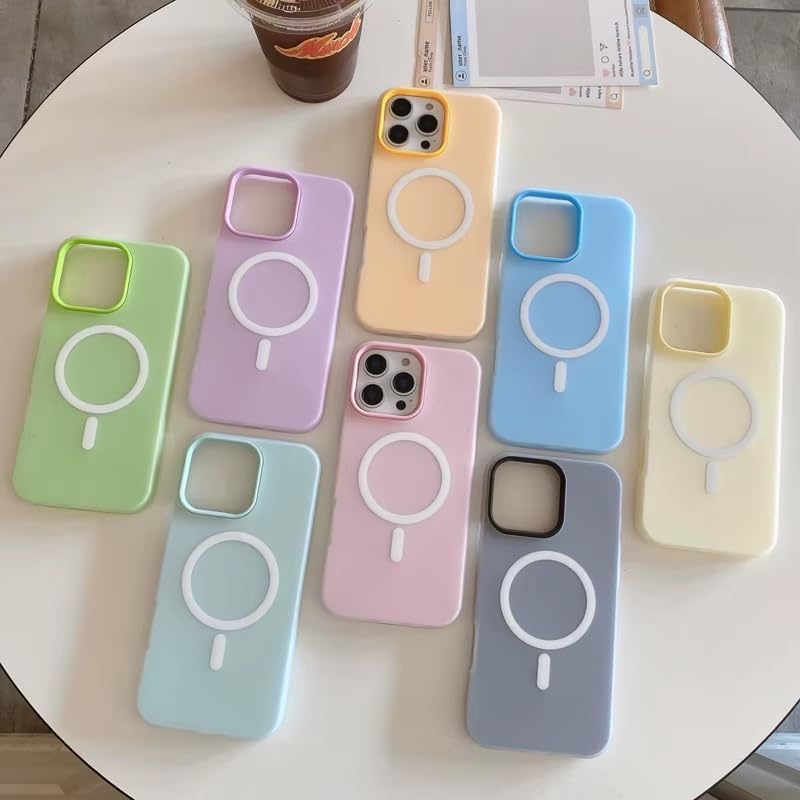 Detachable 2-in-1 Ultra-Hybrid Translusent Neon Back Case Magnetic Magsafe Charging Compatible Pastel Slim Cover - Beige