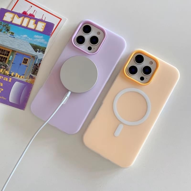 Detachable 2-in-1 Ultra-Hybrid Translusent Neon Back Case Magnetic Magsafe Charging Compatible Pastel Slim Cover