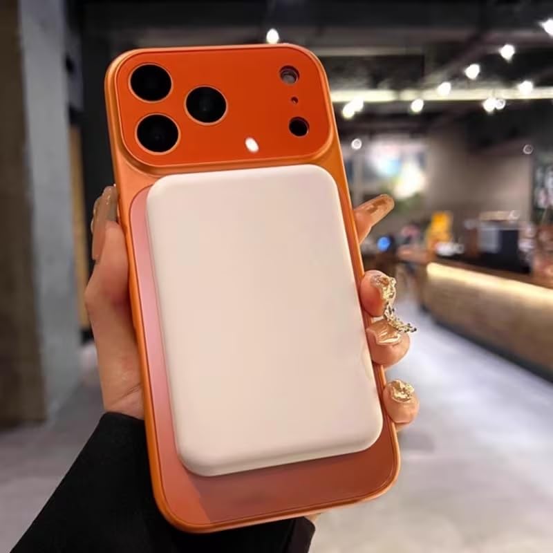 Premium Matte AG Glass Converter Case to iPhone 17 Pro Max, Aesthetic MagSafe Converter Back Cover (Cosmic Orange)