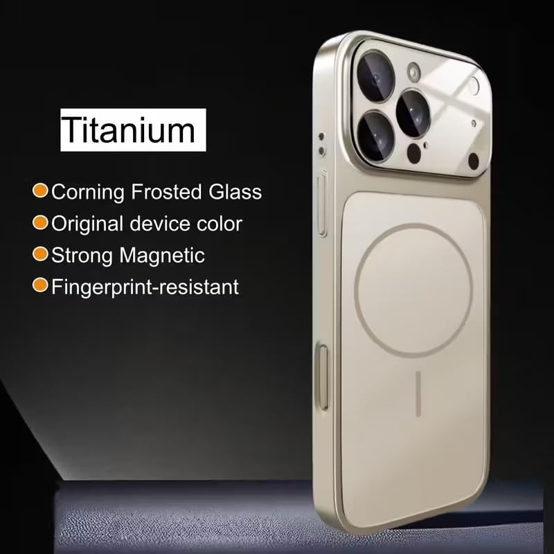 Premium Matte AG Glass Converter Case to iPhone 17 Pro Max, Aesthetic MagSafe Converter Back Cover (Steel Gray)