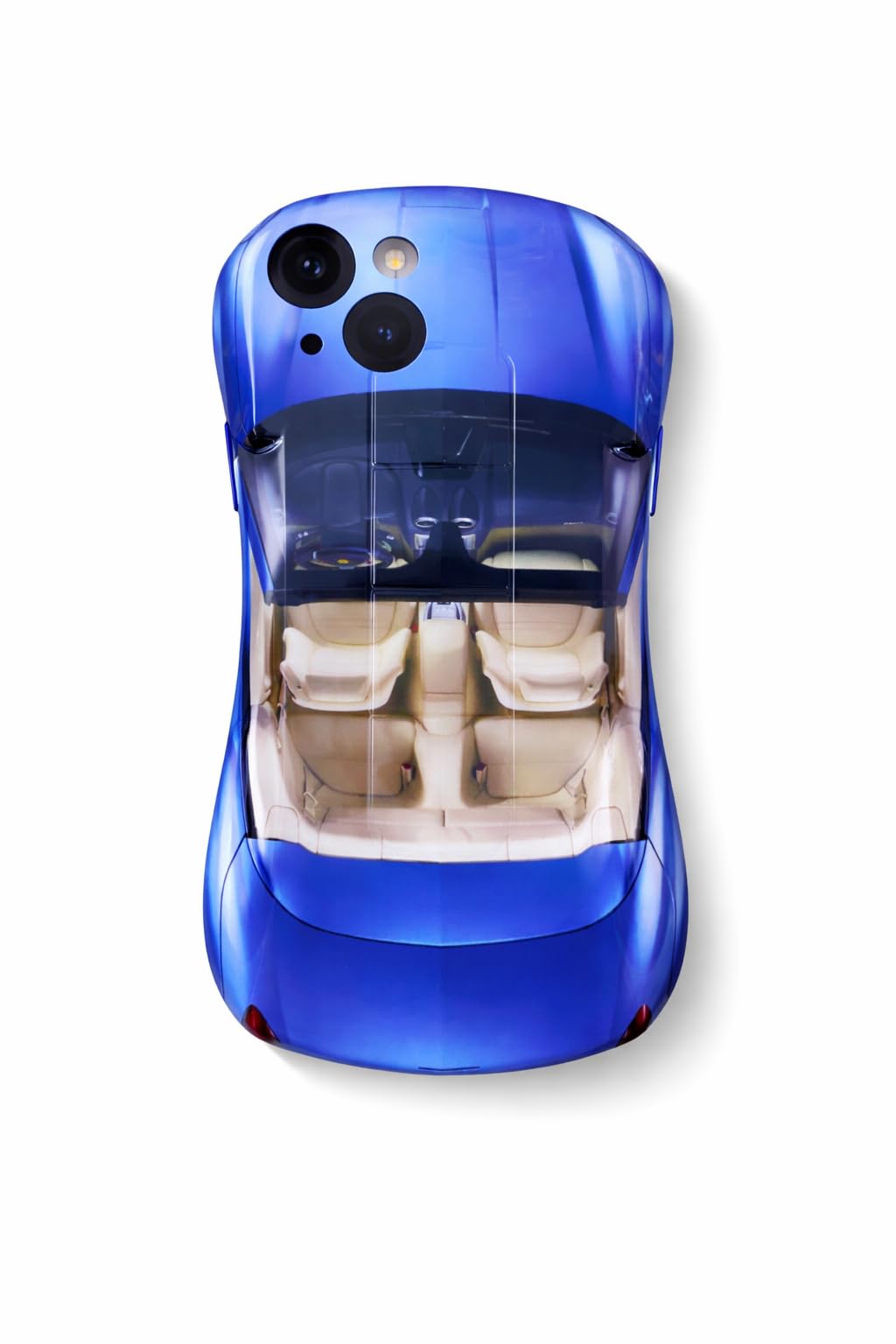 Premium Luxury Super Sports Car Phone Case Automotive Curvy 3D Racing Back Cover For Car Enthusiast - Mist Blue