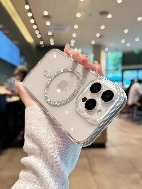 Magnetic Glitter Hard Crystal Clear Sparkle Bling Phone Case