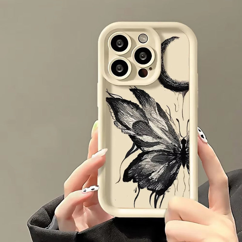 3D Grunge Butterfly Hot Monochrome Half Moon Cute Design Aesthetic Print Cover